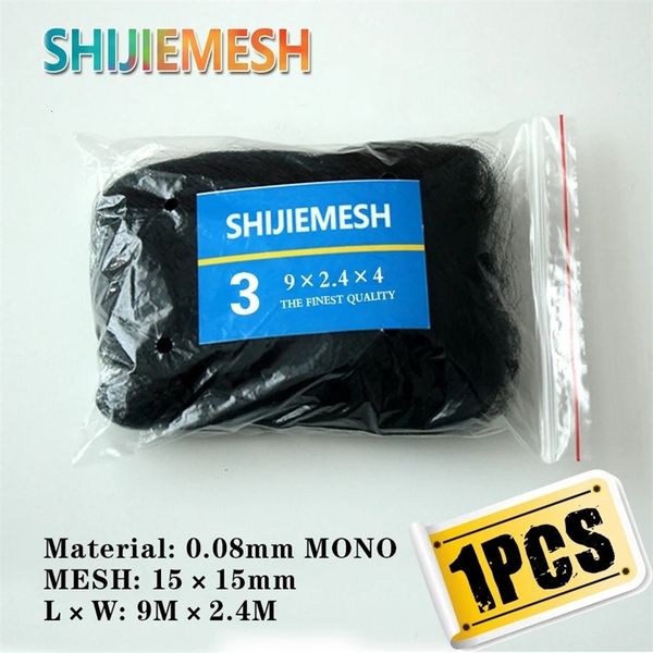 High Quality Deep Pockets Nylon Monofilament 0.08mm 9M x 2.4M 15mm Hole Orchard Garden Anti Bird Knotted Mist Net 1pcs 250614BJ