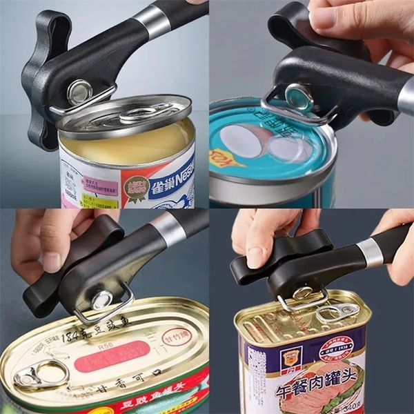 Safe Cut Can Opener Smooth Edge Can Opener Handheld Food Grade Stainless Steel Cutting Manual Can Opener for Kitchen Restaurant 260106BJ
