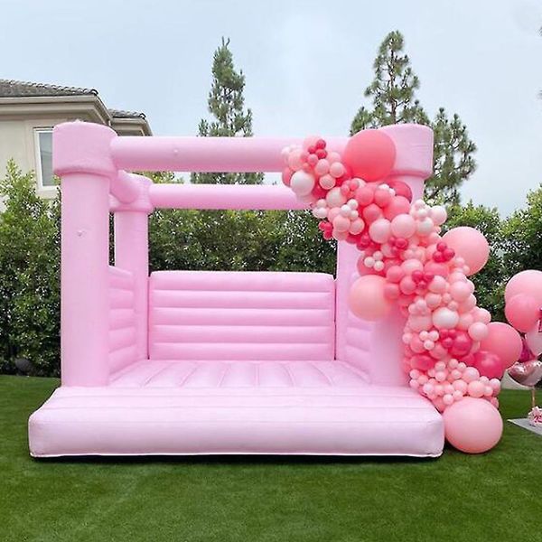 Outdoor activities 15x15x11.5ft outdoor Inflatable Wedding Bouncer pastel pink moon House Birthday party Jumper Bouncy Castle for sale