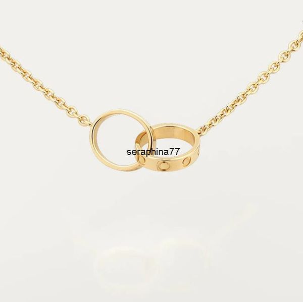 Pendant Necklaces Classic Designer Pendant Lover Necklace for Women Girls Double Loop Charms 316L Titanium Steel Wedding Jewellery Gifts