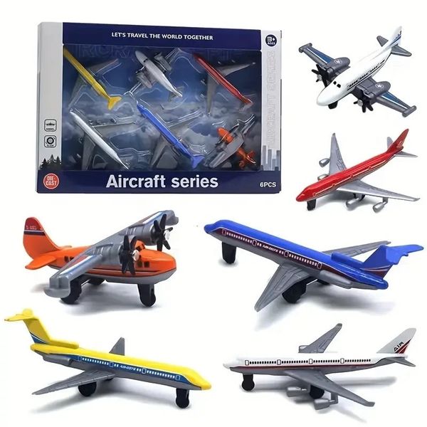 Alloy Diecast Fighter and Passenger Airplane Model Set - Metal and Plastic Collectible Toy Airplane Home Decor for Display 260402BJ