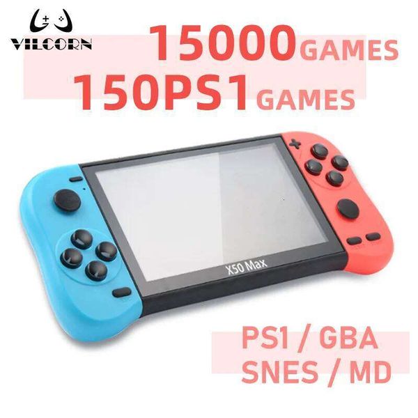 VILCORN X50 MAX Handheld Retro Games Kids Video Game Player for GBA/SNES Portable Audio Gaming Console 26Y0420