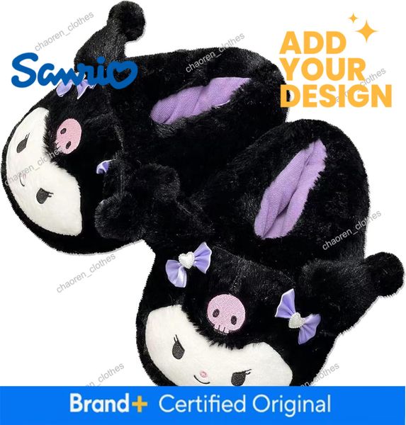 Anime Kuromi Fuzzy Slippers With Melody, Closed Toe, — compare prices at CompareOffers