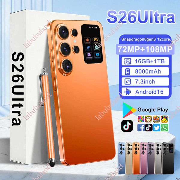 New cross-border S26 Ultra Android perforated large screen 7.3inch foreign trade hot-selling TK popular 4G smartphone