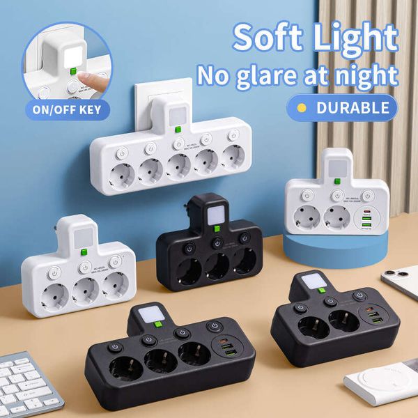 New Arrival One-To-Multiple Style Switch USB-C Smart Socket Power Strip, EU Standard Type-C Designer Cross-Border