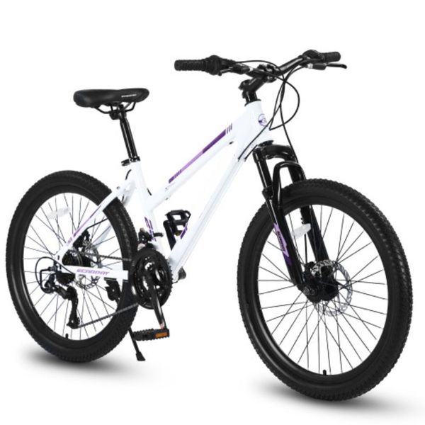 Mountain Bike Inch Mountain Bike For se mtb Teenagers Girls Women Speeds Dual Disc Brakes And 100Mm Front Suspension White/Pink Road Carbon /