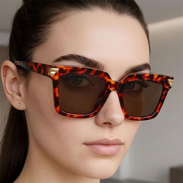 New vintage square-frame versatile large-frame trendy sunglasses, fashion outdoor driving sun protection sunglasses