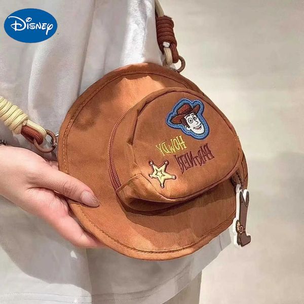 Disney Cute Toy Story Woody Versatile Denim New Styling Shoulder Crossbody Bag Cartoon Fun Mobile Phone H260421