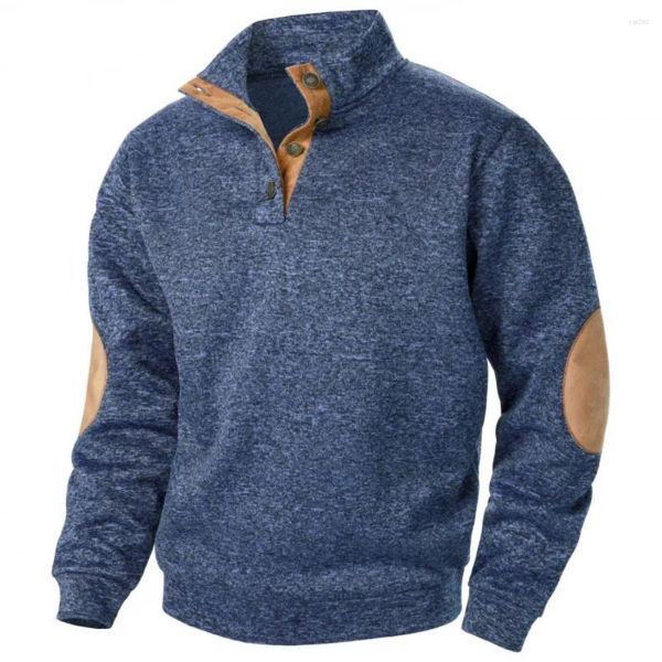 Patchwork Hoodies with Stand Collar
