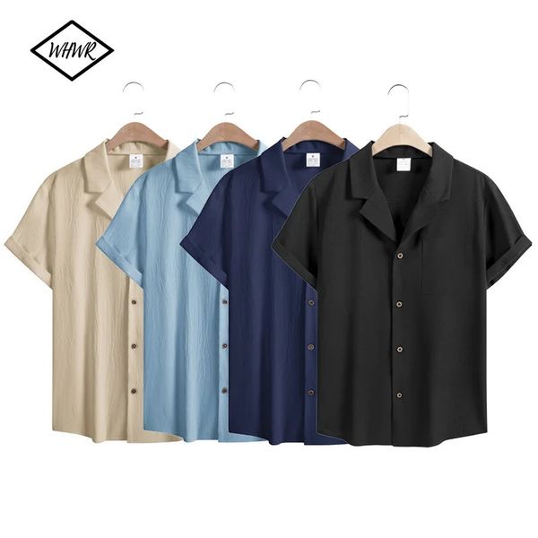 Men's Short Sleeve Vneck T Shirt Solid Colour Vacation Beach Summer Tops with Pocket Casual Lightweight Button Shirts for Men