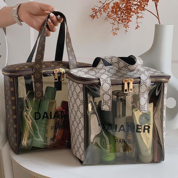 Designer cosmetics - Large capacity - High-quality washroom supplies - Semi-transparent travel - Waterproof portable storage - Luxurious bag