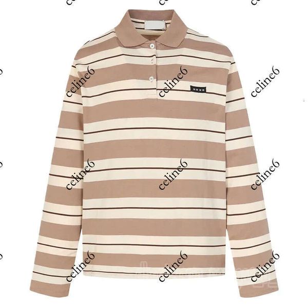 Luxury Striped Polos Tops for Women Designer Unisex Contrast Colour Polo Shirt Summer Vacation Street Style Sporty Blouse