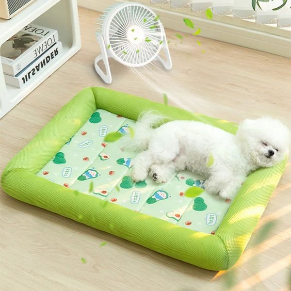 Summer Cooling Dog Mat Ice Pad for Dogs Cats Pet Kennel Top Quality Cold Silk Sleep Bed S-XL Dog Accessories Pet Bed 260421BJ