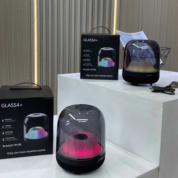 Huaqiangbei Harman GLASS 4th Generation Bluetooth Speaker RGB Colorful Transparent Speaker Surround Sound Full Screen Lighting Q260423