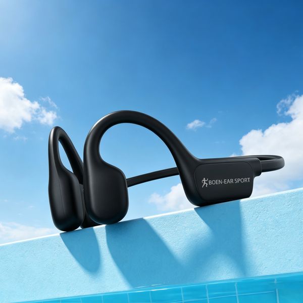 AKKHOO Bone Conduction Headphones, Bluetooth Sports Headphones with ENC Mic, 12H Playtime, IPX6 Waterproof Running Headphones for Gym, Outdoor