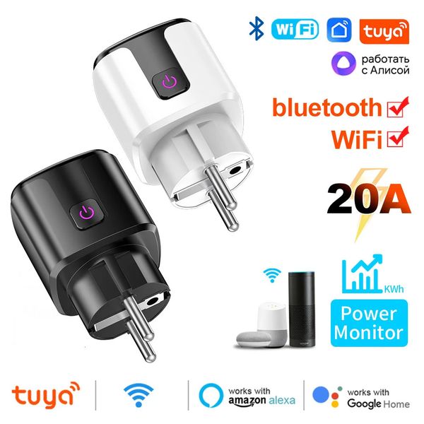 20A Smart Socket EU Wifi Smart Plug Power AC100-240V Outlet Alexa Google Home Voice Control Tuya Smart Life APP 260410