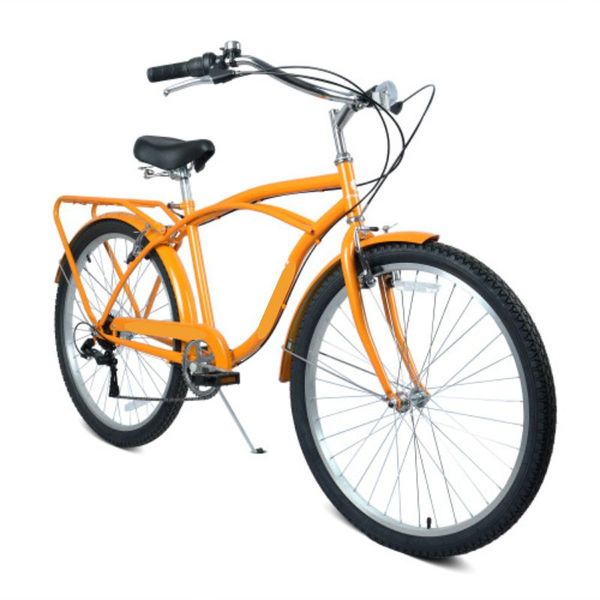 Mountain Bike Speed Beach Cruir Bike Inch Steel Frame Commuter Bicycle Men Women Alloy Wheels With V Brakes Multiple Colors For Leisure Urban Riding /
