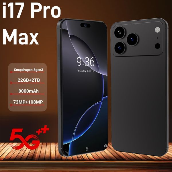 Newest i17ProMax original 5G smartphone Global version Snapdragon 8 Gen3 10-core 7.3-inch screen (Smart Island) resolution 1440*3200 50+108MP 8000mAh OTG Fast Charging