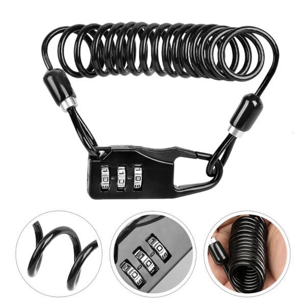 Mountain Bike Helmet Locks Steel Wire Antitheft Cable Password lock Motorcycle Multi functional convenient to carry 260422