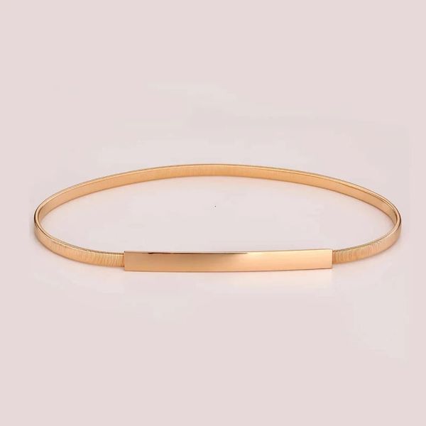 Fashion shiny rectangle Gold Chain Belt Female Waist Adjustable Belts For Women y Punk Dress Elastic Waistband 260422