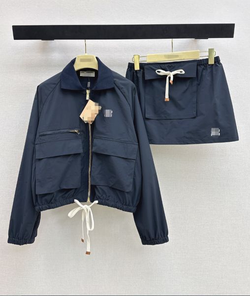 26 women's skirt style jacket set, imported workwear jacket, low waist workwear pocket half skirt, age reduction 419