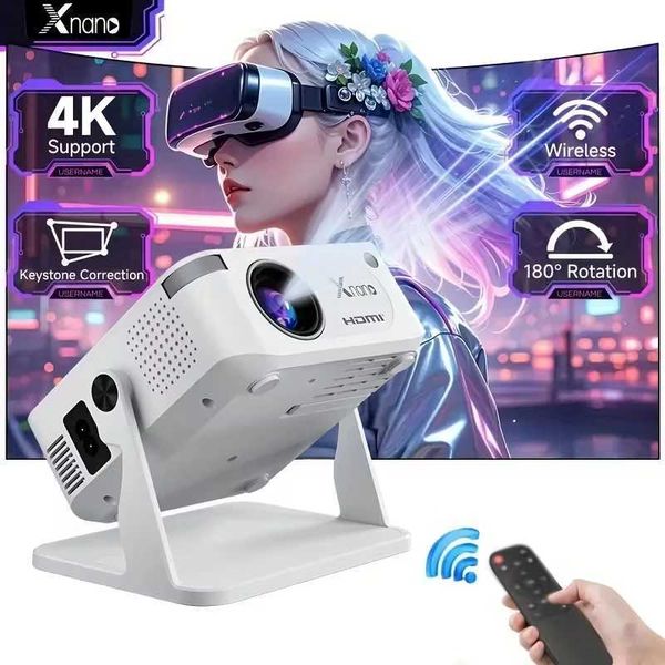 Xnano HA109 Mini Projector Android11 WiFi6 BT50 280 ANSI 720P Built-in App Mirror SmartPhone for 1080P 4K Video Home Cinema J260423