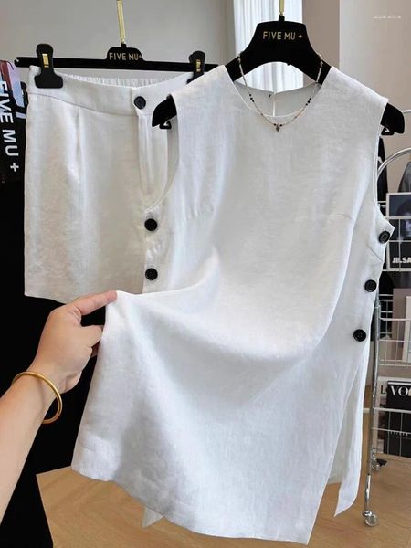 Women's Casual Linen Shorts & Tank Set