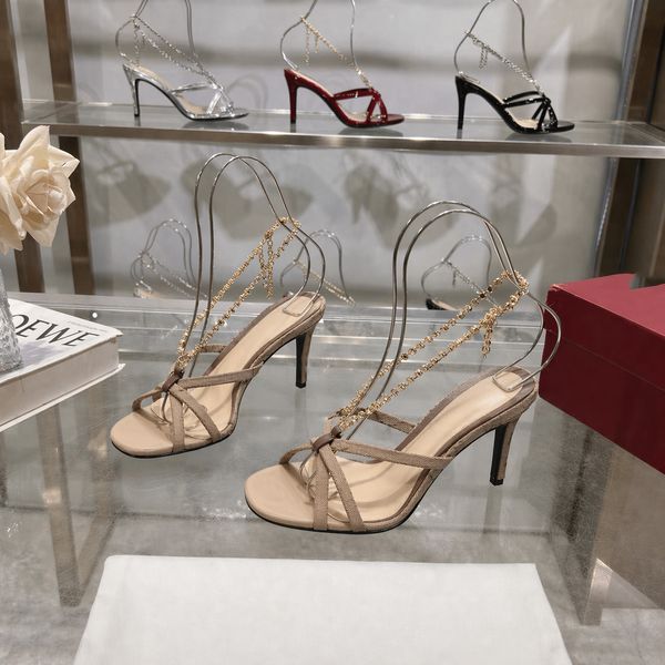 Summer sandals, slim and sexy women's shoes, open toed high-heeled slippers, women's vacation dress shoes