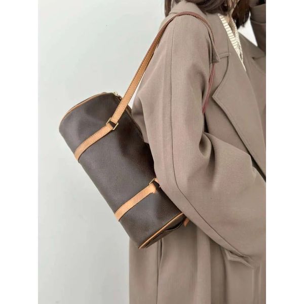 2026 new Designer Shoulder Bags Vintage Cylinder Totes Bag Leather Handbags Fashion New Large Pillow Bag Denim Blue