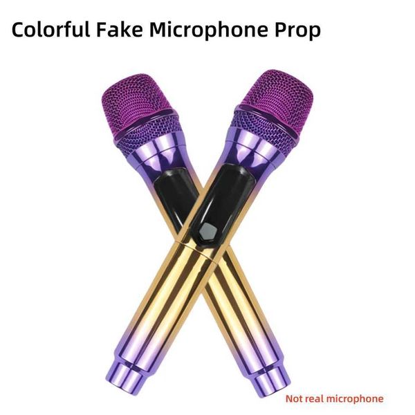 Prop Microphone Handheld Microphone Prop Costume Prop Fake Microphone for Stage Party Favors Karaoke Photography Bar Mic Prop J260423