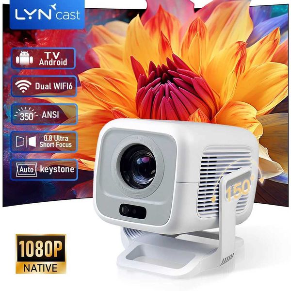 LYNCAST X3 portable mini Projector 1080P Bluetooth50 Supports 4K video with 180 degree rotation J260423