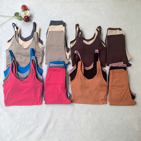 DHgate 2026 Gym Clothe Set Naked Feel Yoga Set Two One Pieces Women Fitness Sportswear U workout set Back Sport Strappy Sports Bra High Waist Gym Leggings Workout Outf sold by DHgate