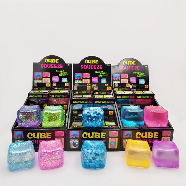 Nee Doh Ice Cube Squishy Toys Maltose Soft Slow Rebound Decompression Cube Sensory Relieves Anxiety and Stress High Density Ice Hockey Cube By sea X260707
