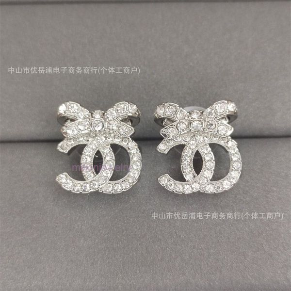 earrings designer for women cc Earrings Full-diamond bowknot earrings for women stylish and fashionable design channels earring