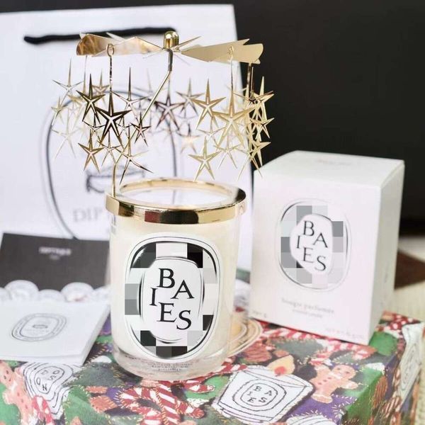 dip Winter Christmas Scented Star Carousel Gift Set Rotating Candle Holder Aromatherapy Home DecorationZ260530