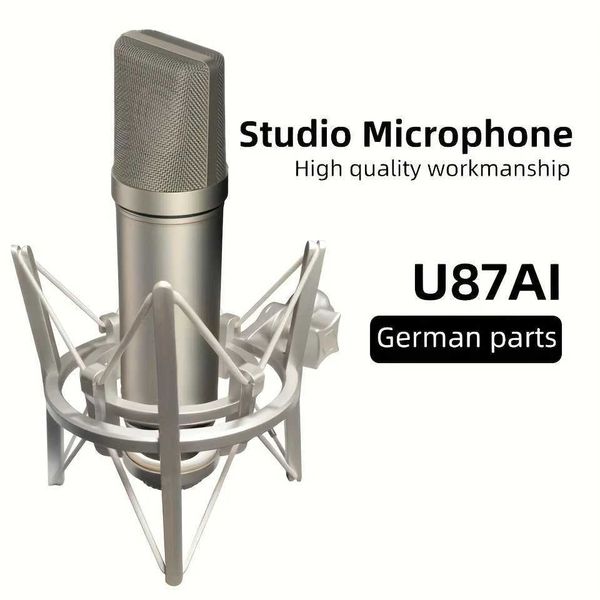 U87Ai Microphone PC gaming Professional Vocal recording Studio Audio interface Equipment Sound cardcondenser Mic J260423
