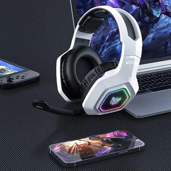 Wireless Gaming Headset 24GHz/BT 53/Wired Gaming Headphones with Mic Gamer Headphones RGB Light for J260423