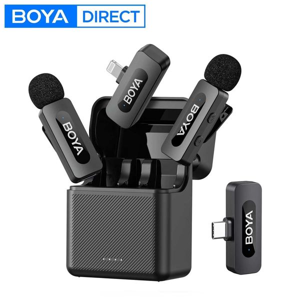 BOYA BY-V3 Wireless Lavalier Microphone for iPhone 15/16 Series Samsung DJI Pocket 3 Type-c Smartphones Cameras Video Recording J260423