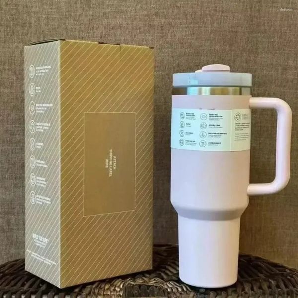 Luxury Designer Decor 2025 Water Bottles Star Purple 40Oz Tumbler With Handle Straw Lid Stainless Steel Vacuum Insulated Car Mug Wall Therma 8