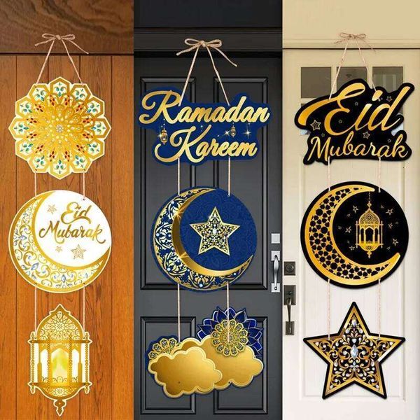 Door Hanging Flag for Home 2025 Ramadan Kareem Mubarak Islamic Muslim Party Decor Happy Eid Al Adha