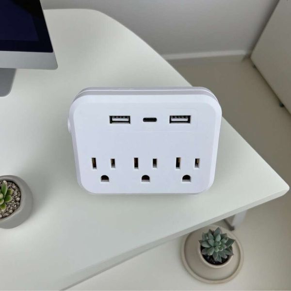 2026 New 3-Pin International Plug Adapter, US Standard Conversion Socket With USB & Type-C Port, Multifunctional Travel Wall Charger