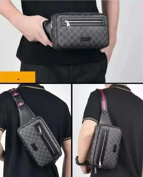 Luxury Designer Waist Bags leather Double letter Unisex Sport Runner Fanny Pack Belly Waist Bum Bag Fiess Running Belt Jogging Pouch Back grid Bumbag