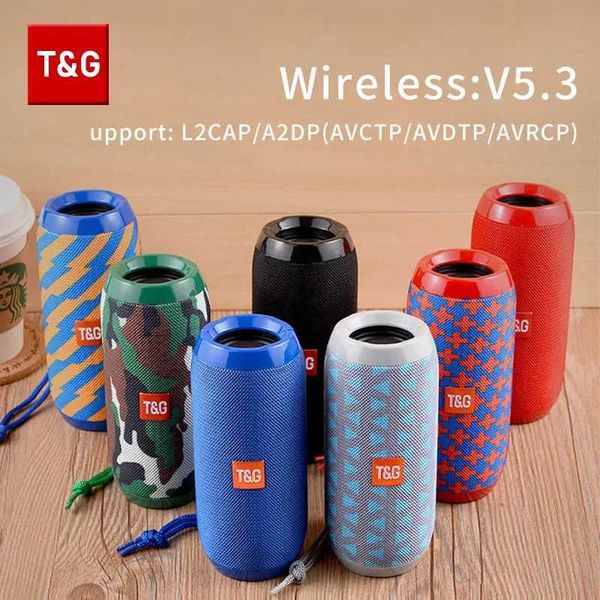 Outdoor Portable Bluetooth Speakers Wireless Sound Box Waterproof Stereo Surround Supports TF Radio T260424