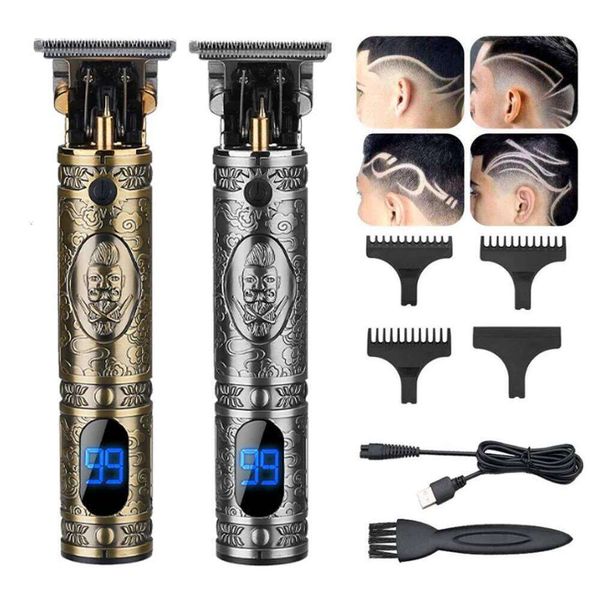 USB Rechargeable T9 Professional Clipper LCD Electric Cordless Shaver Trimmer Men Barber Hair Cutting Machine