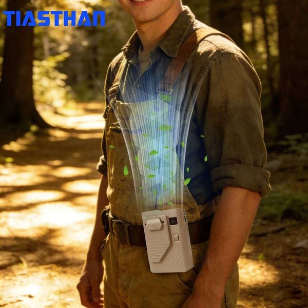 Outdoor Waist Hanging with 3600mAh Rechargeable Battery Up to 16H for Travel Hiking Camping Work Person Mini Clip Fan