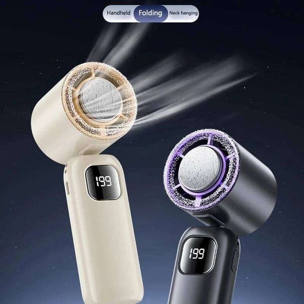 2025 Turbo 199 Speed Portable Rechargeable Cooling Handheld Mute Electric Fan Desktop Dual-Purpose Foldable For Camping