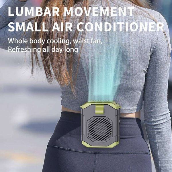 Portable Waist Fan Hanging Neck Strong Wind with Power Bank LED Lighting for Emergency Sports Outdoor Working Camping