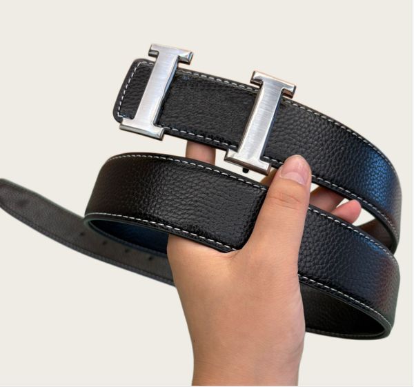 Designer Leather Belt Black-Brown 3.8cm