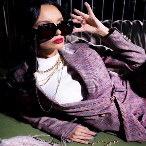 Sunglasses Luxury Designer Sunglasses Chain Women's g home 1022 plate large box fashion versatile glasses