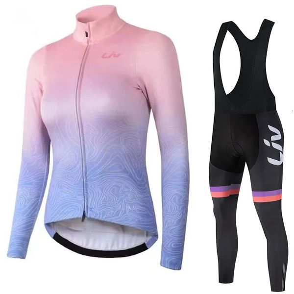 LIV womens bicycle jersey bicycle bib womens seat cushion road bike bicycle sports shirt set cycling pants set cycling suit 260427